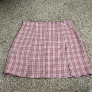ROMWE plaid pink skirt!!!